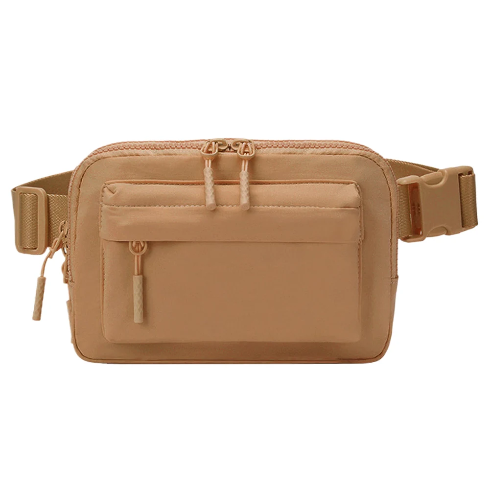 Saco de cinto de nylon impermeável, grande capacidade, pequeno saco crossbody monocromático, correndo saco de peito, alça ajustável para esportes ao ar livre