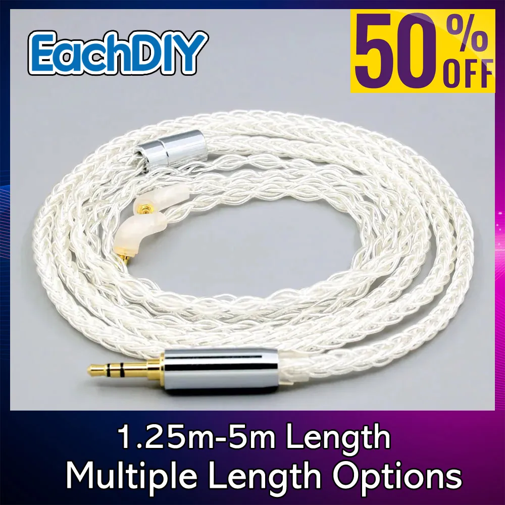 

Palladium 8-ядерный кабель для наушников из чистого серебра 99% 7n дляymotic ER4SR ER4XR ER3XR ER3SE ER2XR ER2SE 8403