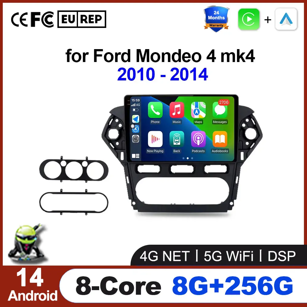 

For Ford Mondeo 4 mk4 2010 - 2014 Car Radio Multimedia Video Player GPS Navigation Android 14 Auto Radio No 2DIN