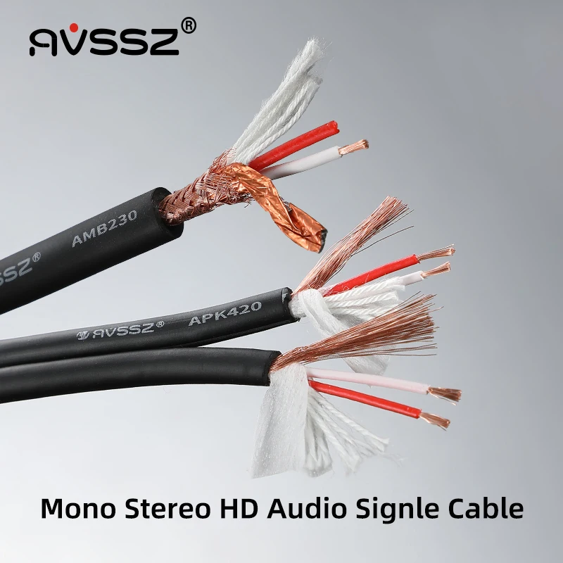 AVSSZ 2 4 rdzeń Audio kabel OFC XLR RCA głośnik Audio kabel sygnałowy Mono Stereo pojedyncze podwójne wiersz kable 3.5 PC słuchawki słuchawki