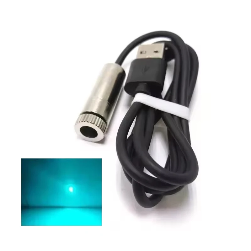 USB 488nm 30mW Cyan-Blue Dot Focusable Laser Diode Module DC5V Woodwork Partsb