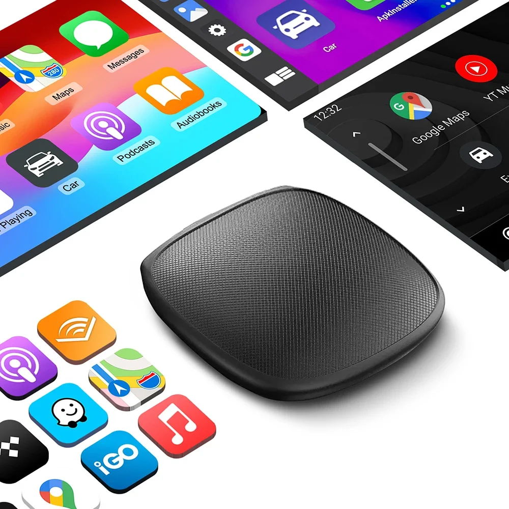 Upgraded versionWireless Carplay Android Auto 4+64GB Android 13 Plug and Play youtube netflix Adapter Ai Box
