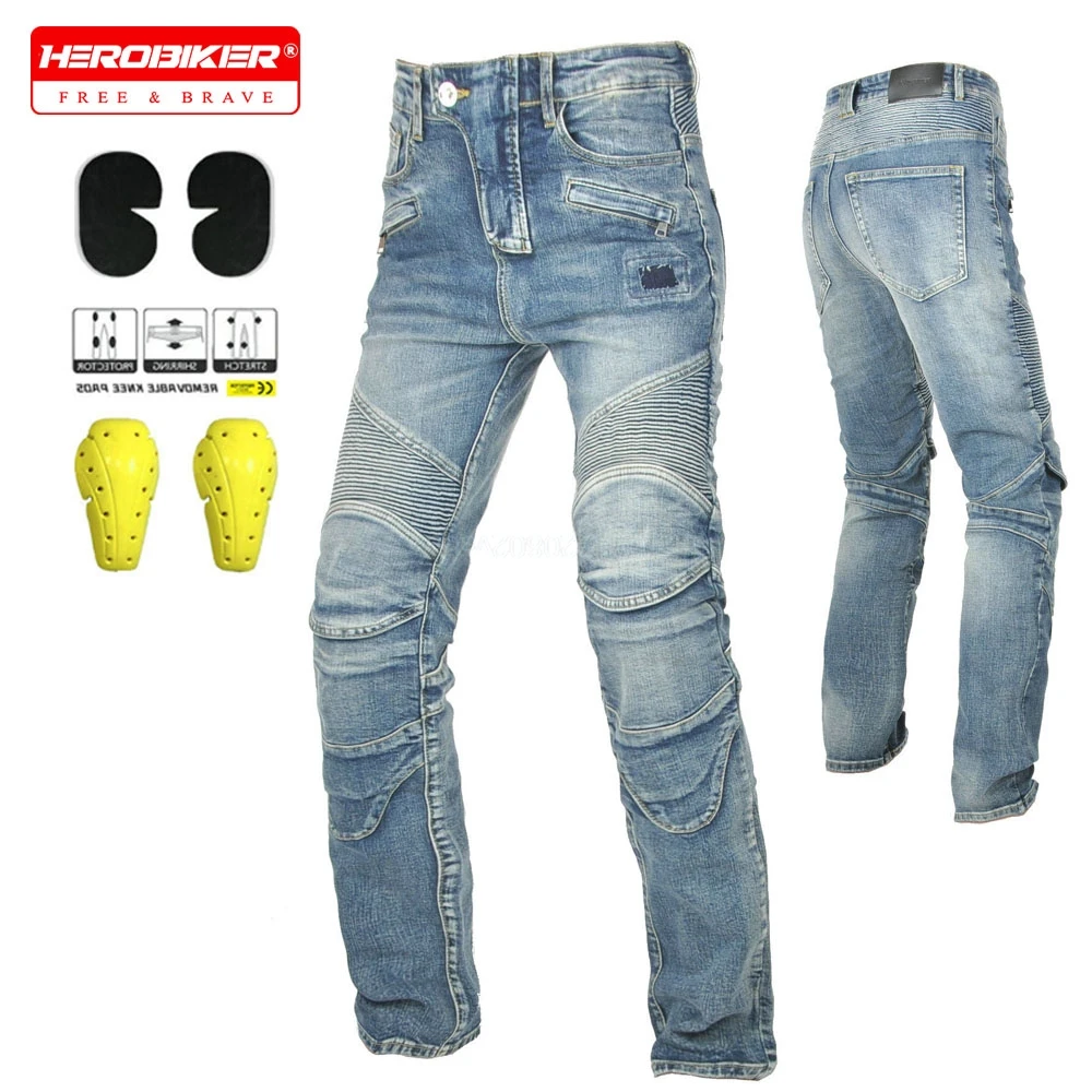 

Motorcycle Rider Pants Cycling Racing Jeans Protective Knee Hip Pads Motocross Pants Touring Anti Drop Pants Protective Gear