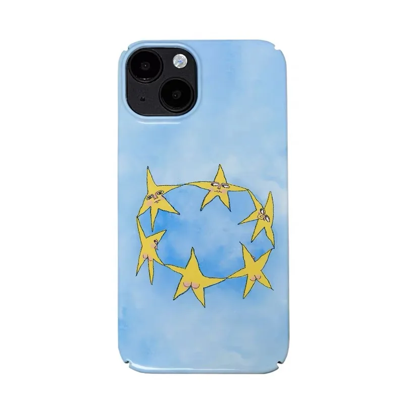 

Blue Background Surrounded By Stars Phone Case for IPHONE 17 Air 16E 15 PROMAX 14 Plus 13 12 MINI 16Plus XR Acrylic Phone Cover