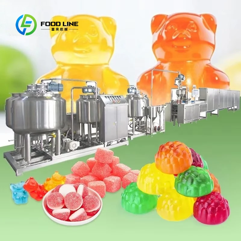 Customized Starch Vitamin Gummy Bear Freezy Selling Plant Jelly Candy Sweet Machine Production De Bonbon Line in China