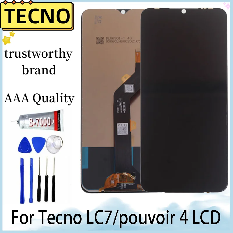 For TECNO LC7/LC8/KD6/Spark 5air/pouvoir 4/pouvoir 4 pro/KE6/Spark 6air LCD Display + Touch Screen Digiziter Assembly With Tools