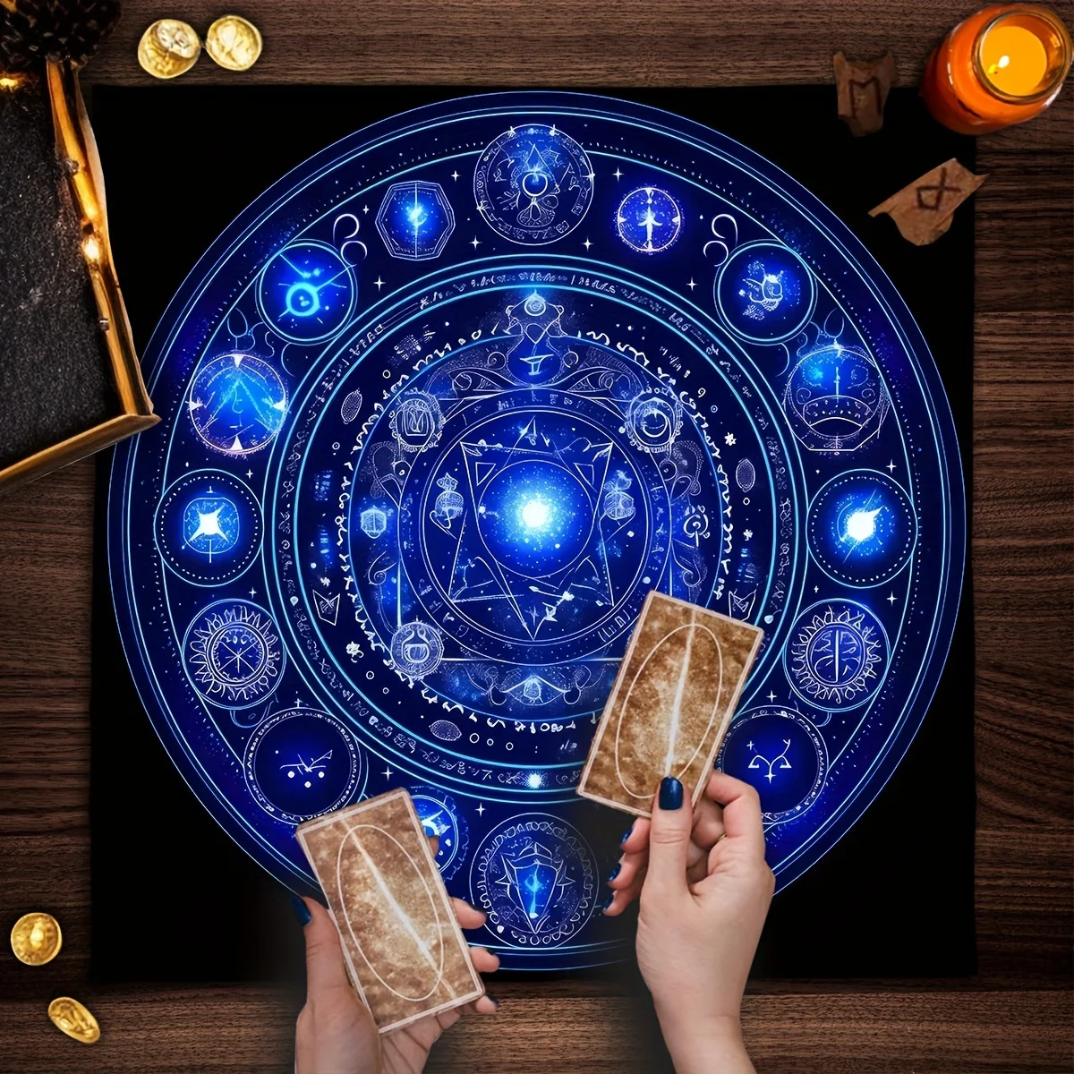 VIKAMA Mystic Tarot Table Mat Themed Party Decor Altar Cloth Astrology Tablecloth Table Top Decor Home Decor