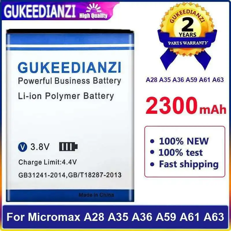 

2300Mah Long-Lasting For Micromax A28 A35 A36 A59 A61 A63 Mobile Phone Battery