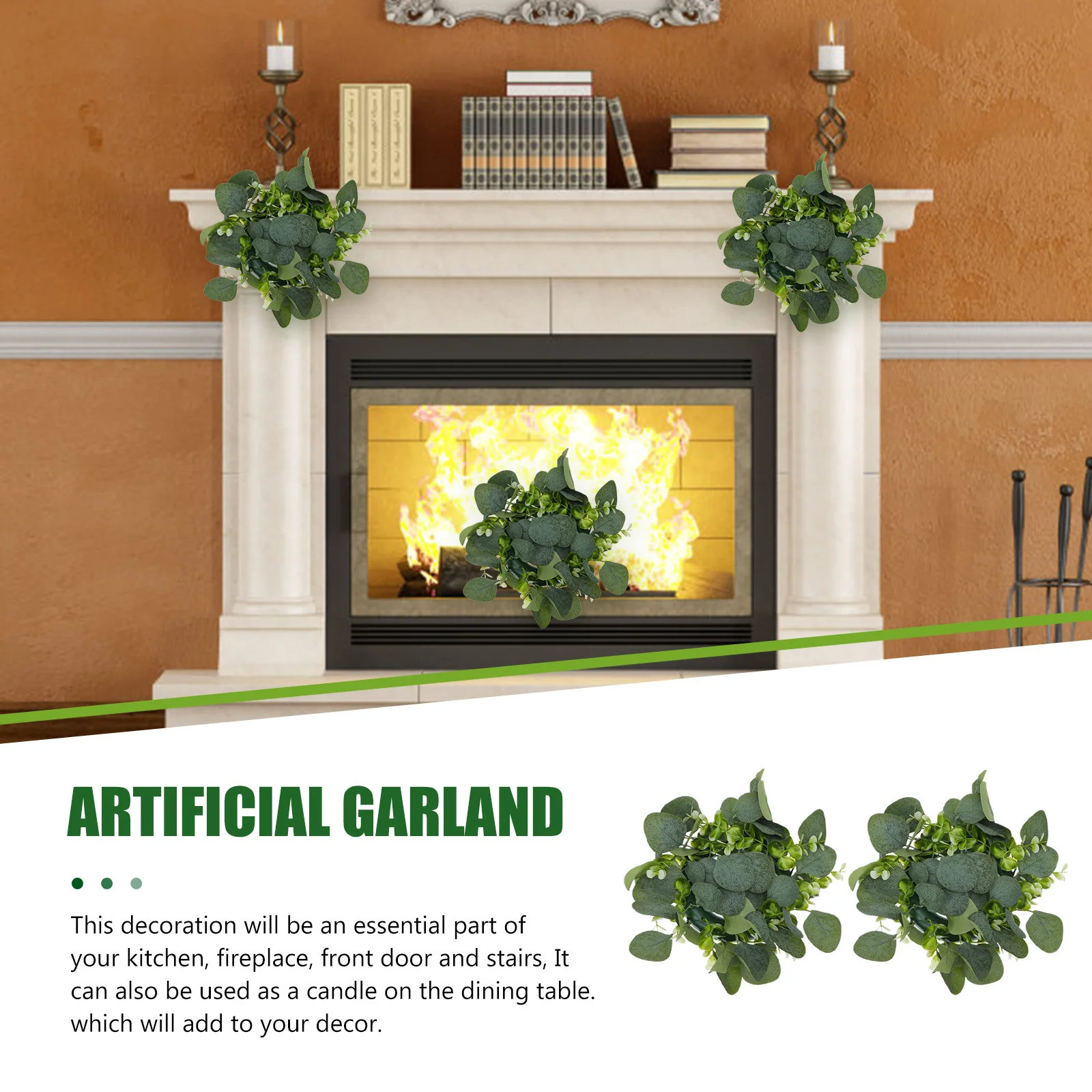 

2pcs Simulation Wreath Decor Mini Stimulation Wreath For Dinner Table Holiday Home Decoration Artificial Flower Garland