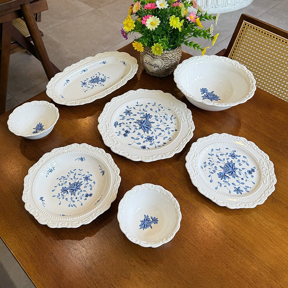 

Набор посуды Royal Table Setting: винтажные керамические тарелки, десертные блюда, суповые миски, столовые приборы для сладких блюд