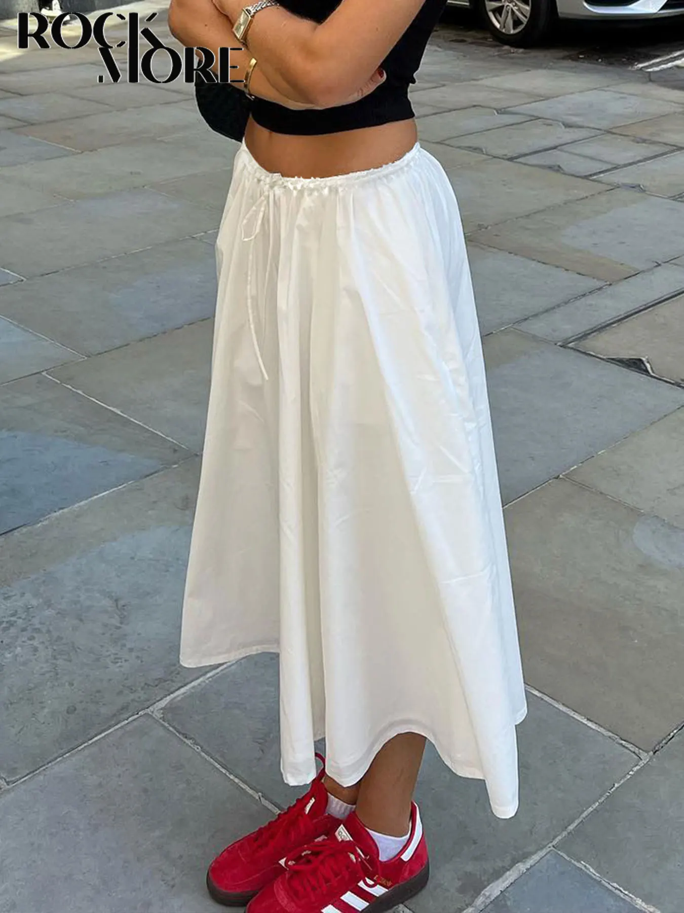 Rockmore 2024 New Casual Long Skirt  Y2K Streetwear Party A-line Double Layer Maxi Skirts Loose Fashion Elegant Clothes Summer