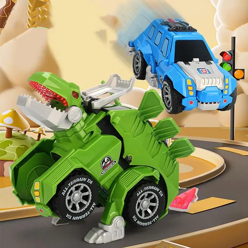 Transforming Dinosaur Car Toy Music And Lighting Robot Car Multifunctional Dino Robot Transform Games Car Toys Dinosaur Model