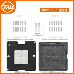 AMAOE Magnetic Reballing Platform Stencil For DDR 2/3/4/5 DDR5X BGA96 BGA170/BGA180 BGA190 BGA78 BGA178 Memory chips