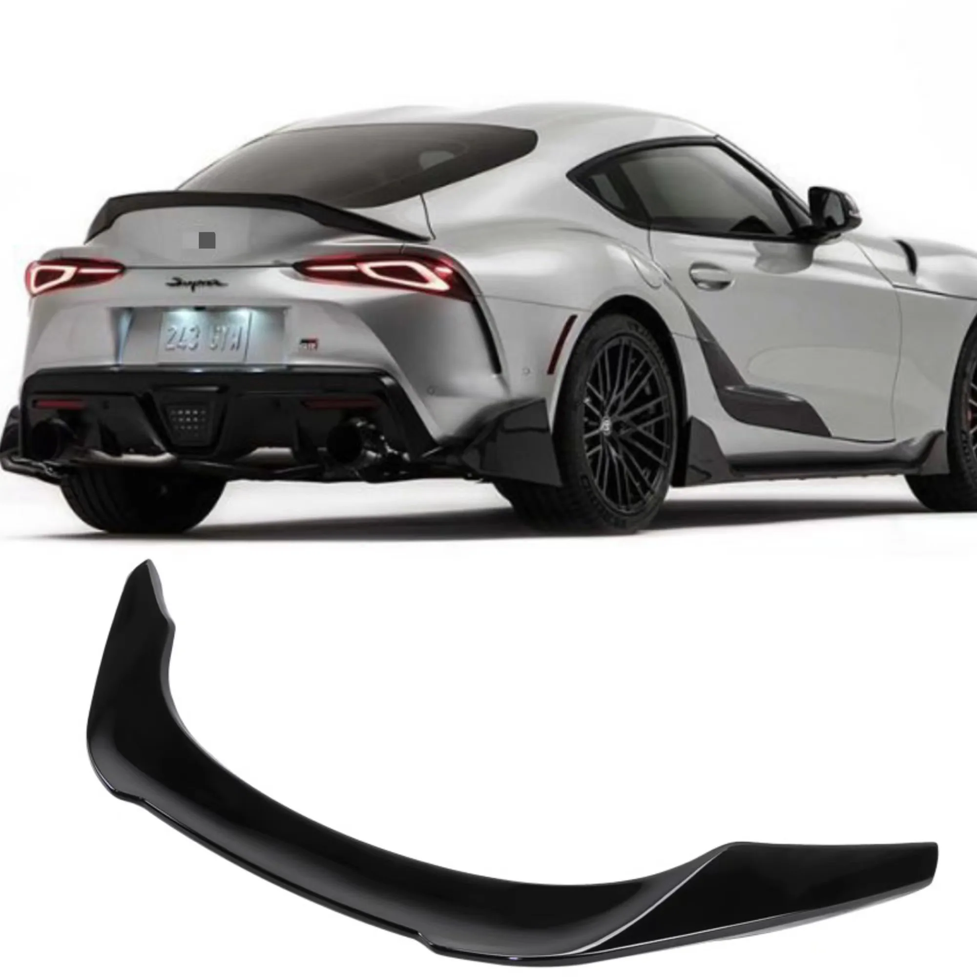 

GR Style Black Painted Trunk Spoiler Wing For 2020-2023 Toyota Supra A90 A91 GR Car Tailgate Flap Trim Decklid Body Accessories