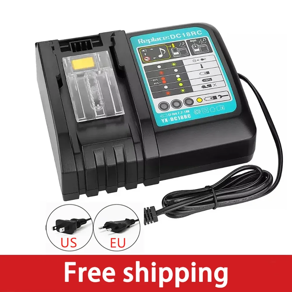 

Makita Charger For 18V 14.4V Battery BL1830 Bl1840 Bl1430 Bl1850 Bl1860 Replace DC18RC DC18RF EU Plug high quality free shipping