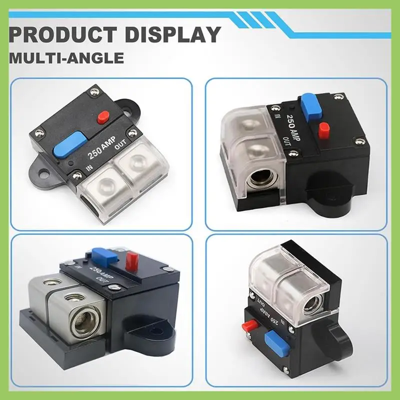 

ABJT-1 PCS 250 Amp High Amp Marine Rated Circuit Breaker Water Proof 12V- 48V DC For Boat Trolling Motor With Manual Reset Switc