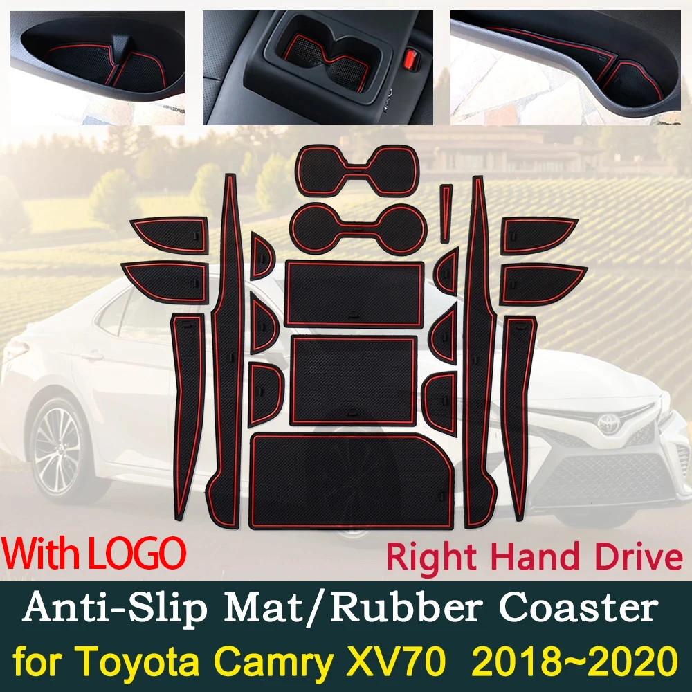 

Anti-Slip Dirty Gate Mats Cup Groove Pads for Toyota Camry XV70 2018 2019 2020 Slot Hole Pad Car Styling Decor Accessorie Gadget