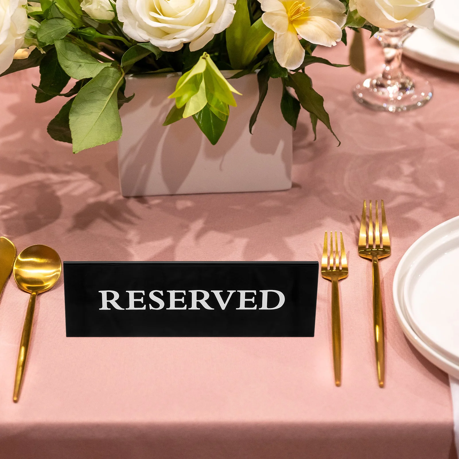 4 Pcs Reserved Seating Signs for Wedding Reserved Table Signs For Wedding Memory Table Black Logo Banquet Card