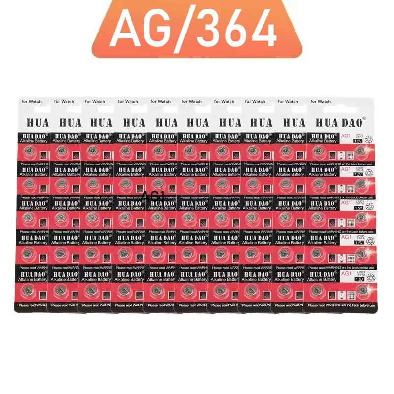 

(2-100PCS)AG1 LR621 SR621SW Button Cell &164 SR60 364 Watch Battery 1.5V Alkaline for Clock Remote-Compatible with 363,L621,CX60
