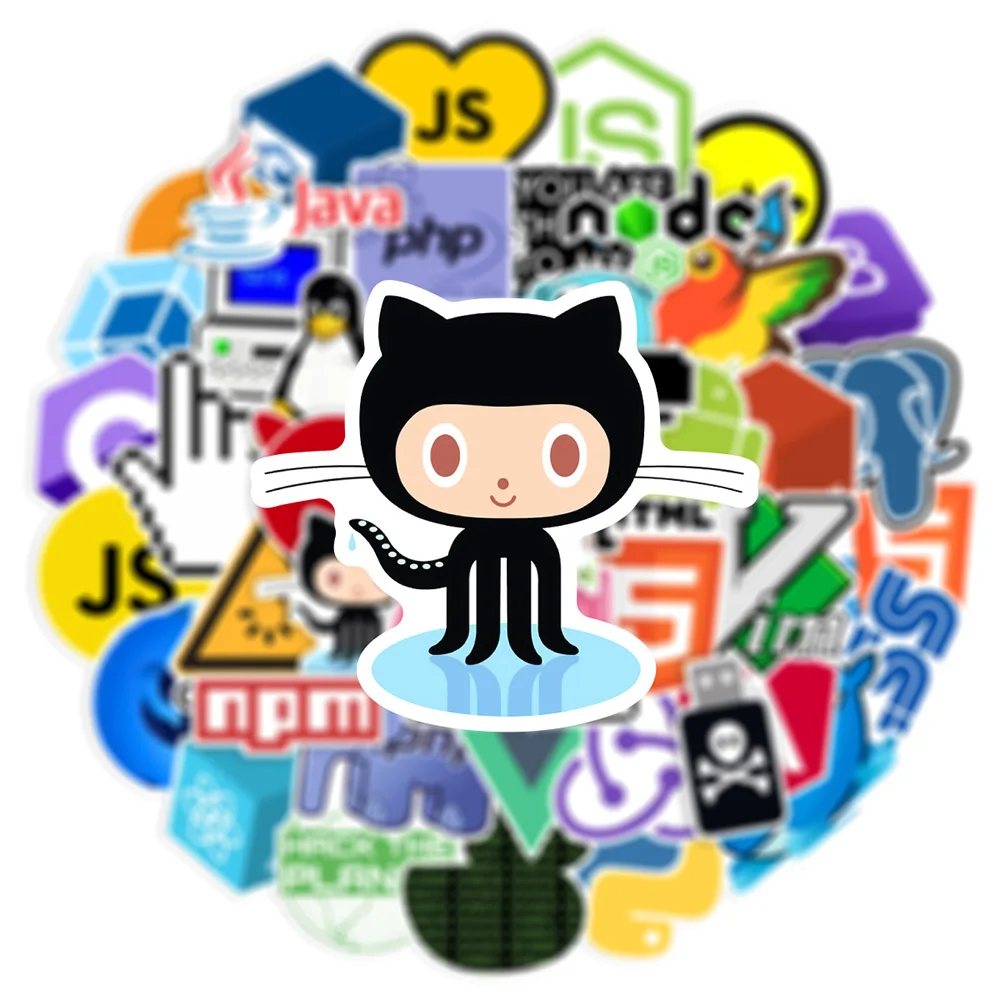 

10/30/50pcs Programming Internet Cartoon Stickers Java Geek Php Docker Programmer Decals Laptop Water Bottle Phone Sticker Pack
