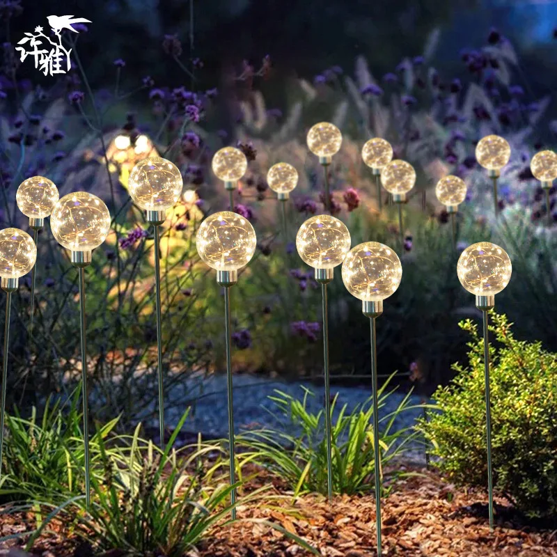 Solar Luminous Ball Reed Lamp Outdoor Scenic Spot Square Park Street Lighting Decoration Landscape Lawn Floor Lamp