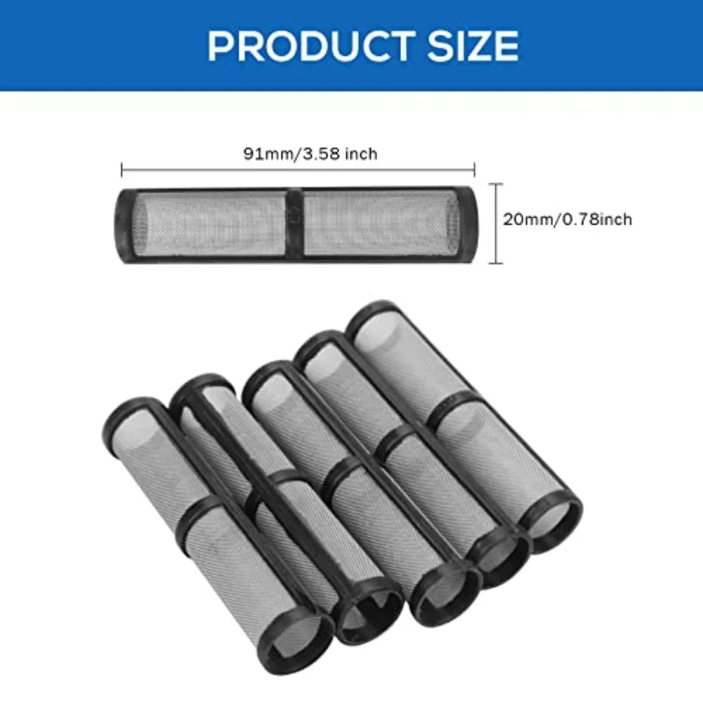 5pcs 60 Mesh Airless Paint Sprayer Filter Pump Manifold Strainer Replacement For Airless Paint Sprayers Power Tool Accessories
