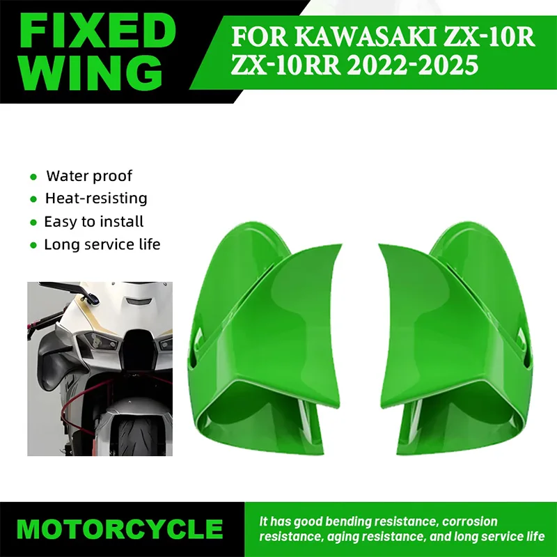 

For Kawasaki ZX-10R ZX-10RR 2022-2025 Motorcycle Fixed Wing Deflector Spoiler Front Aerodynamic Wing Side Wing Winglet Fairing