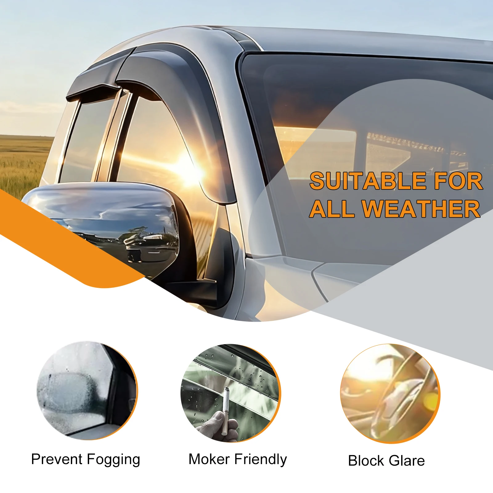 Door Window Vent Visor Sun Rain Guards For Mitsubishi L200 Triton 2015-2023 Wind Deflector Weathershield Extra Cab Accessories