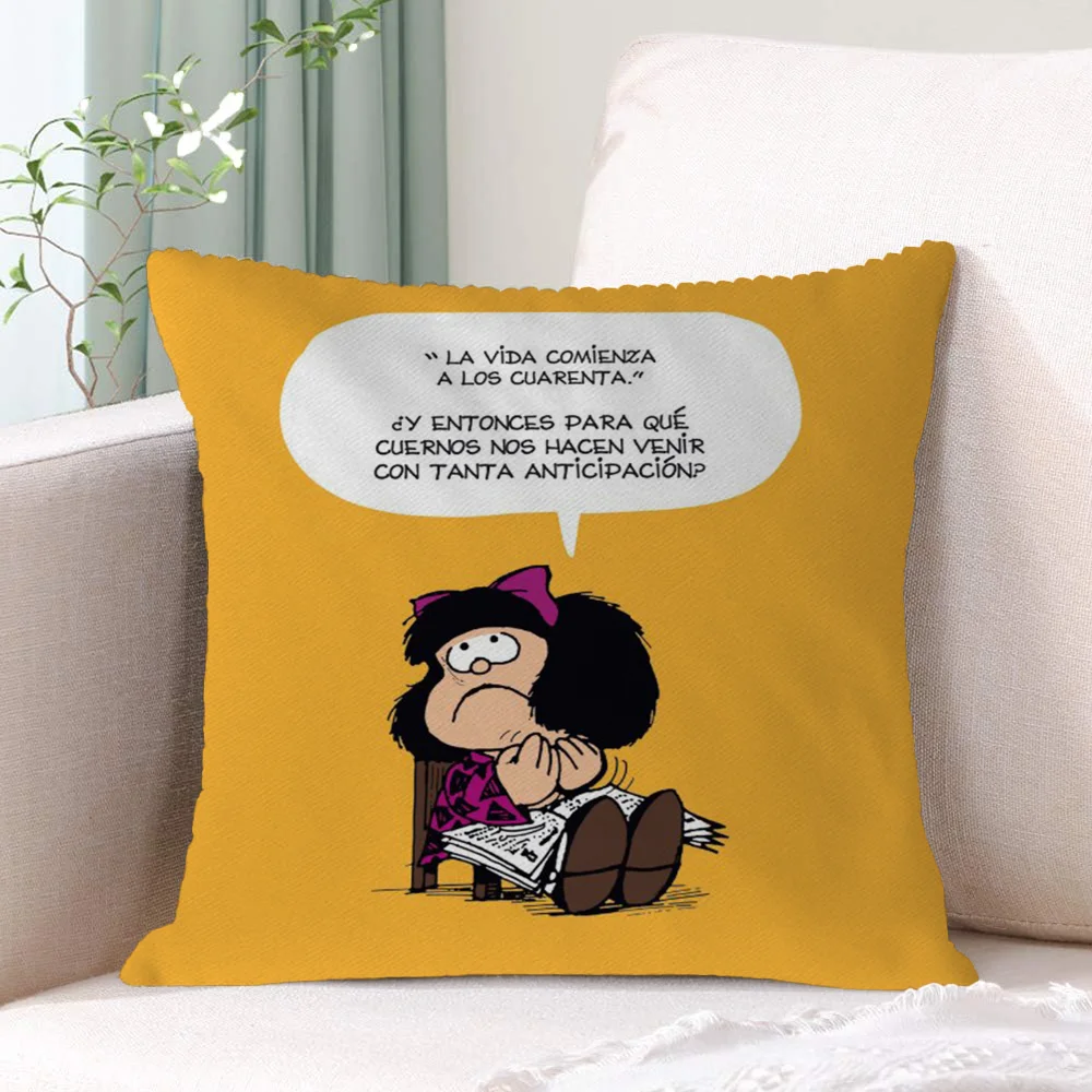 Cushion Cover 50x50 Mafalda Decorative Cushions Personalized Gift Pilow Covers Luxury Living Room Decoration Home Pillow 45x45