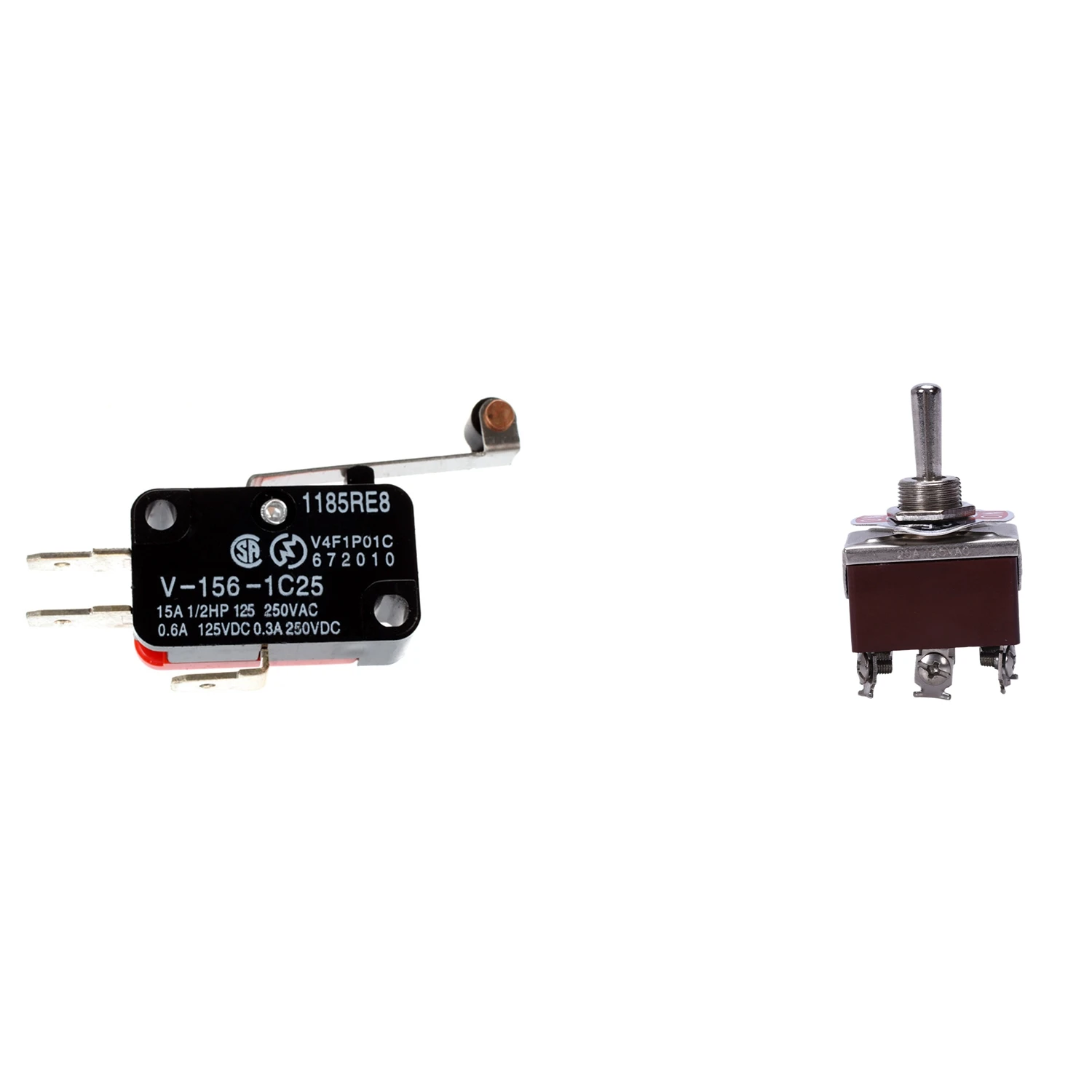 

Mini Limit Switch Long Hinge Roller Lever Arm SPDT Snap Action LOT With 3 Position DPDT Momentary Toggle Switch-A80Z