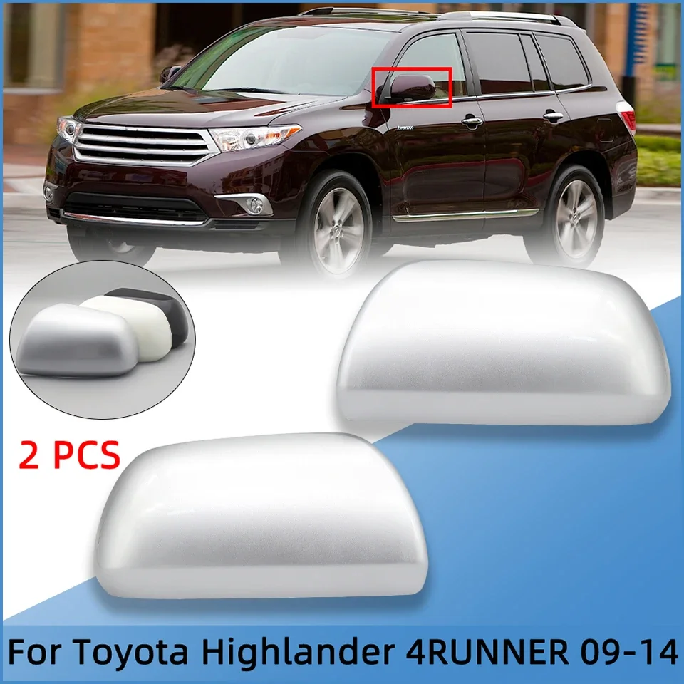 

2Pcs For Toyota Kluger Highlander 4Runner 2009 2010 2011 2012 2013 2014 Rearview Mirror Cover Cap Lid Housing Shell Painted