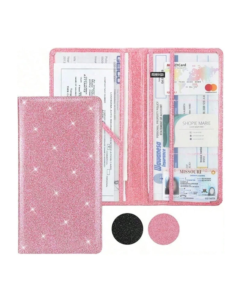 Car registration and insurance card holder, waterproof car card folder, driver's license, vehicle license plate document storage
