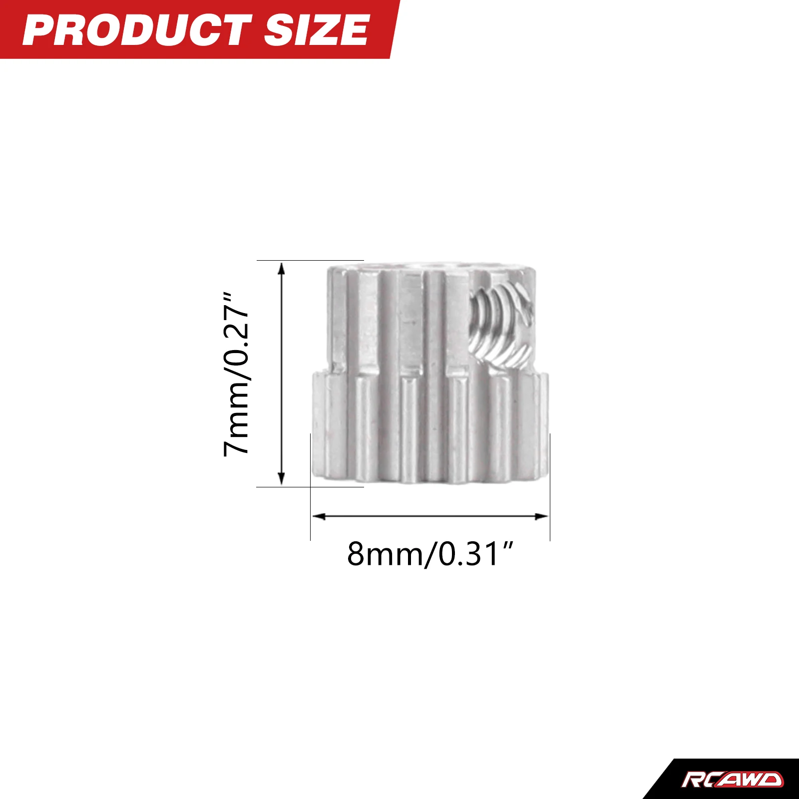 RCAWD LOS01026 15T Tandwiel Voor Losi 1/18 Mini LMT LOS01026T1 LOS01026T2 LOS01026T3 T4 0.5M 2mm As Tandwiel Upgrades