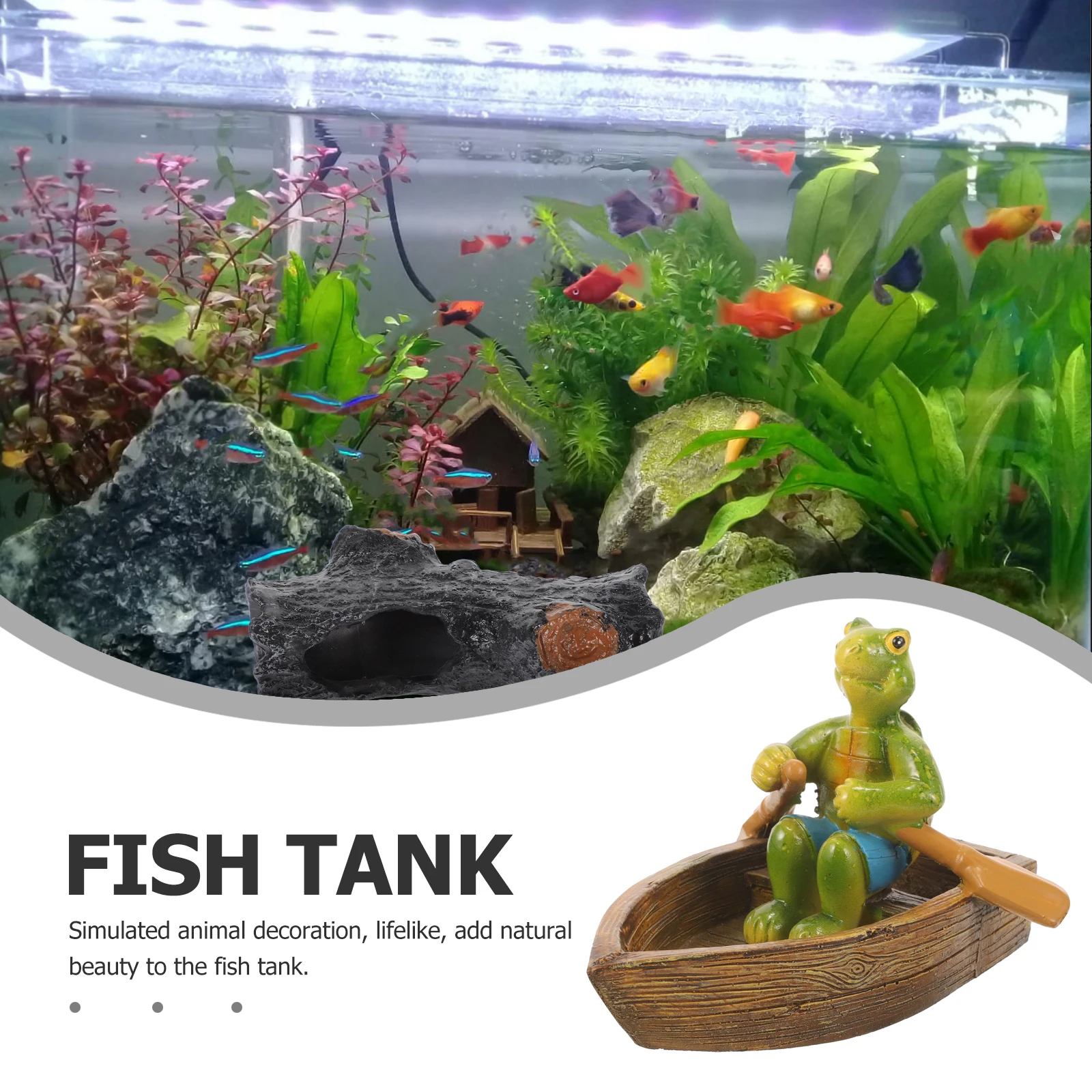 

Fish Tank Turtle Decoration Resin Aquarium Ornament Vivid Modeling Bright Tank Decorative Sculpture