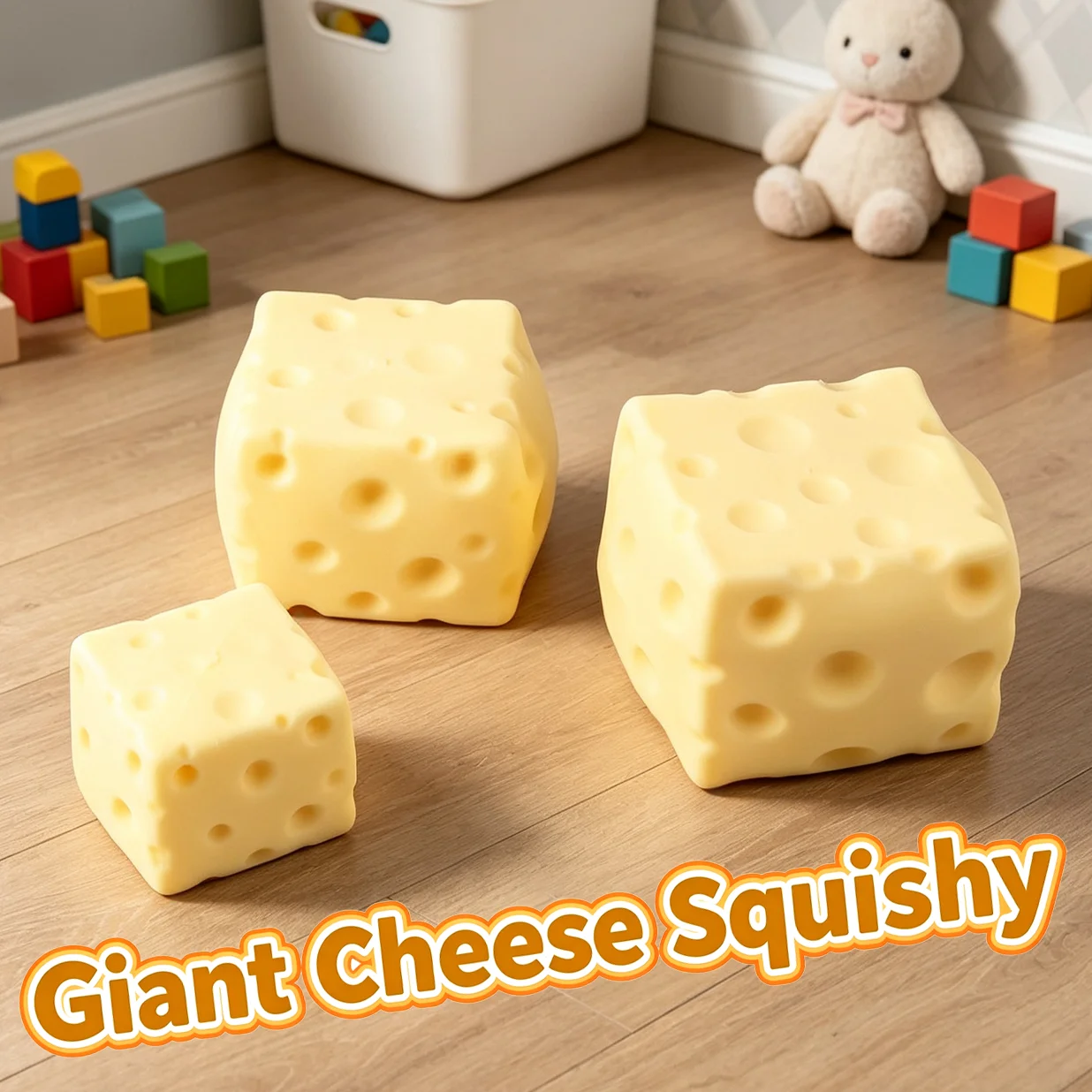 Jouet Squishy en forme de fromage réaliste et mignon, très résistant et malléable, pour soulager le stress et l'anxiété, idéal pour le bureau et la détente quotidienne, cadeaux