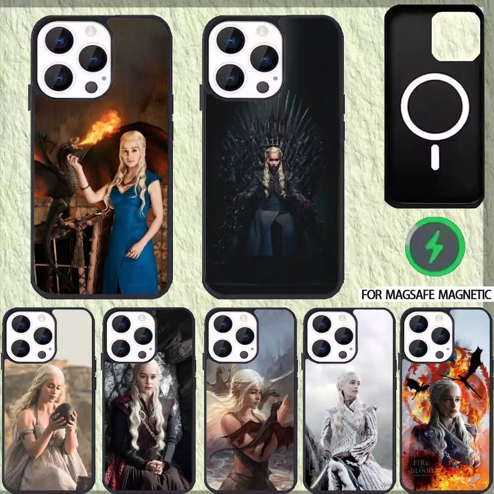 

Dragon Mother T-Thronesa Phone Case For iPhone 17 16 15 14 13 12 Pro Max Plus for Magsafe Mirror Wireless Magnetic Cover