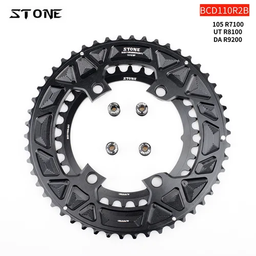 ストーンダブルチェーンリングbcd,110mm,4ボルト,105 r7100 ultegra r8100 r9200 dura,ロードバイク用,チェーンリング