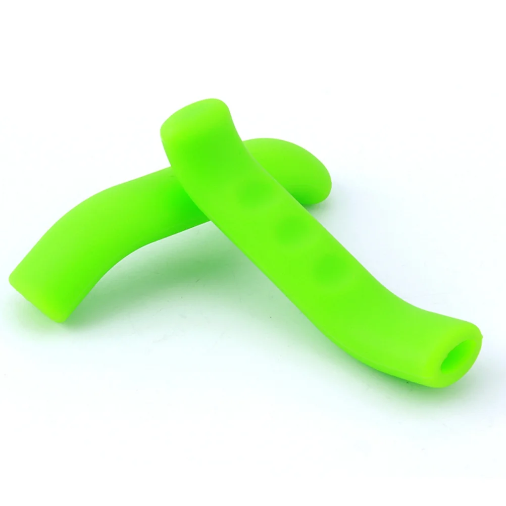 زوج واحد من مقابض مقود الدراجة من السيليكون غطاء فرامل واقي مريح وممتص للصدمات جبل أخضر