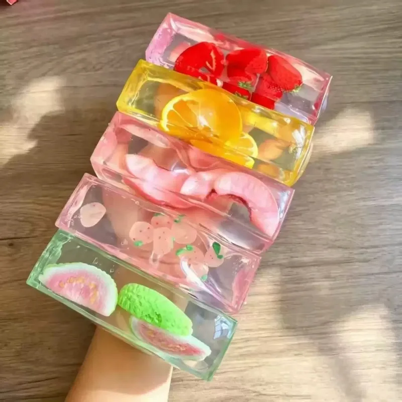 Brand-new Strip and Fruit Series Hand-made Ball Kneading Music Strawberry Ice Unlimited Decompression Vaseline Kneading Music