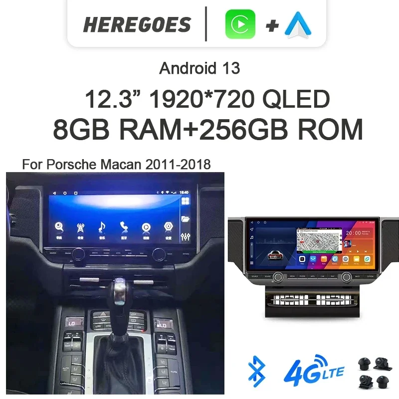 

7862 Carplay Auto Android 13 автомобильный проигрыватель с радио и GPS навигация 8 ГБ + 256 ГБ Bluetooth 4G LTE Wifi DSP для Porsche Macan 2011-2017