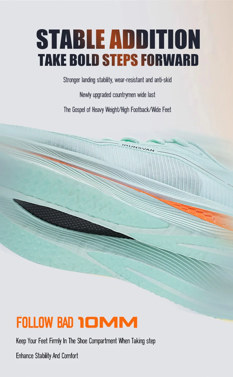 IRUNSVAN Sportschuhe mit Nylon-Carbonplatte, hervorragender Atmungsaktivität, Dämpfung und Rückfederung, Marathon-Trainingsschuhe, Unisex, 121 – Detail 7