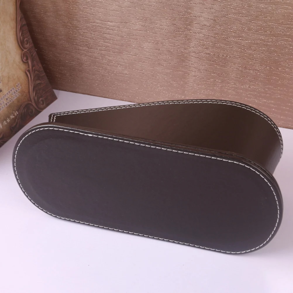 

Держатель для ручек из искусственной кожи, бизнес-подставка, настольный органайзер, коробка для хранения кофейного цвета, органайзер для офисных принадлежностей