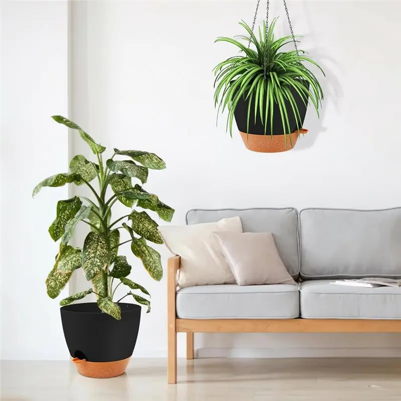 AC23-Large 10 Inch For Indoor, Outdoor Hanging Planter-Self Watering Plant Pot, Plant Hanger