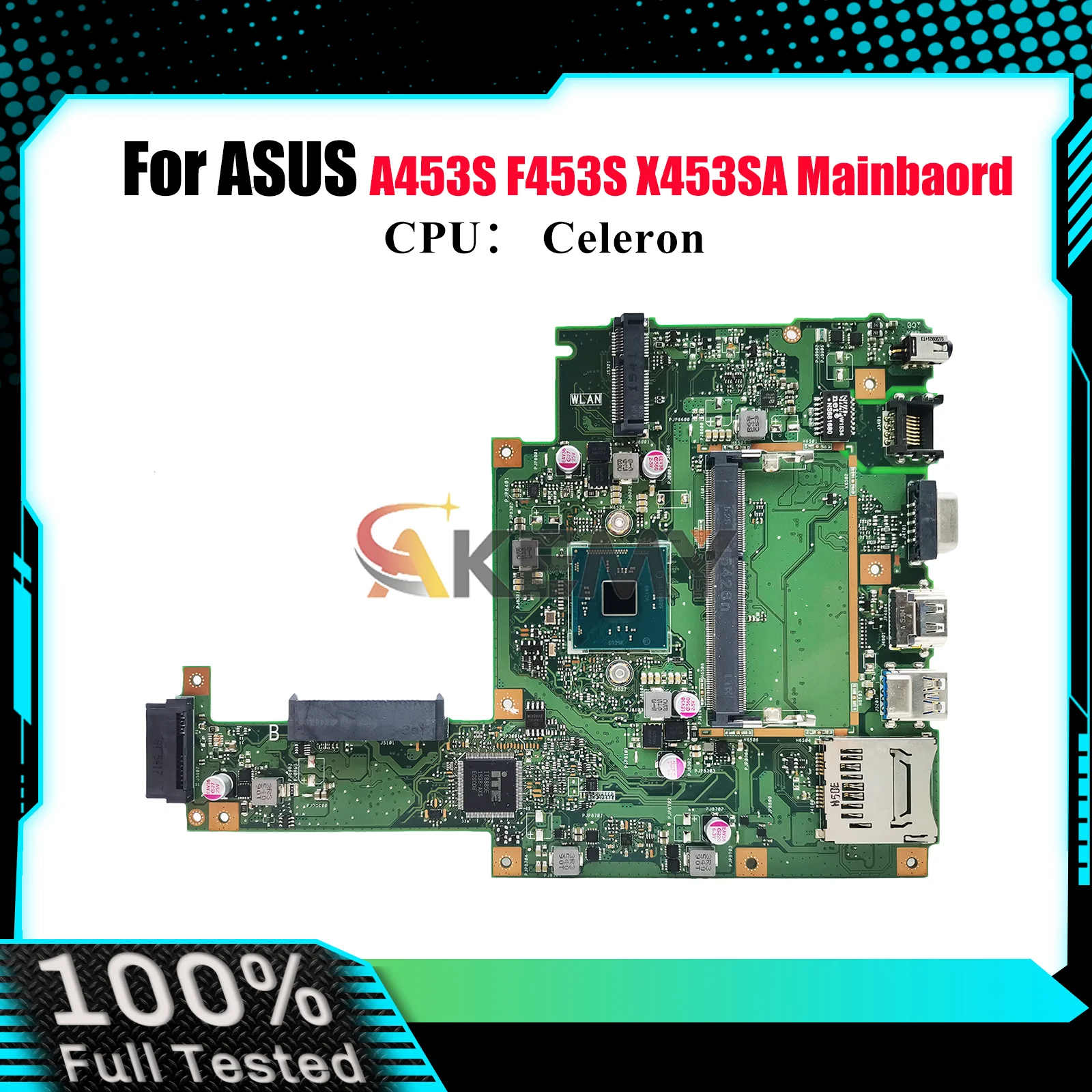 

X453SA Laptop Motherboard For ASUS VivoBook X453SA F453S X453S A453S Notebook Mainboard With Celeron CPU 100% tests OK fast ship