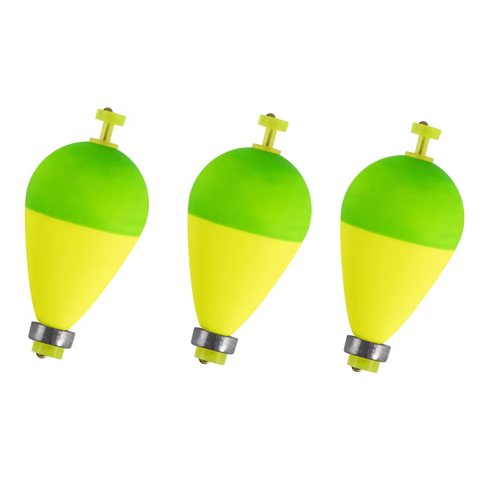 

3pcs Fishing Weighted Foam Float,Buoy Bobber Fishing Float,Pear Shape Strike Indicator,Snap-on Float for Bottom Rig Bass Trout