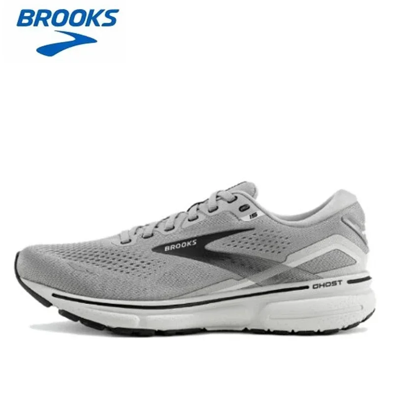 BROOKS Ghost 15 Alloy Oyster Black Running Shoes Women Men Long-Distance Road Sport Training Casual Sneakers