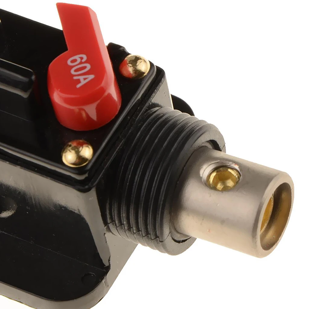DC Circuit Breaker Manual Push Button Audio Protection Reset Fuse Inverter for Vehicle Overload Prevention 60A