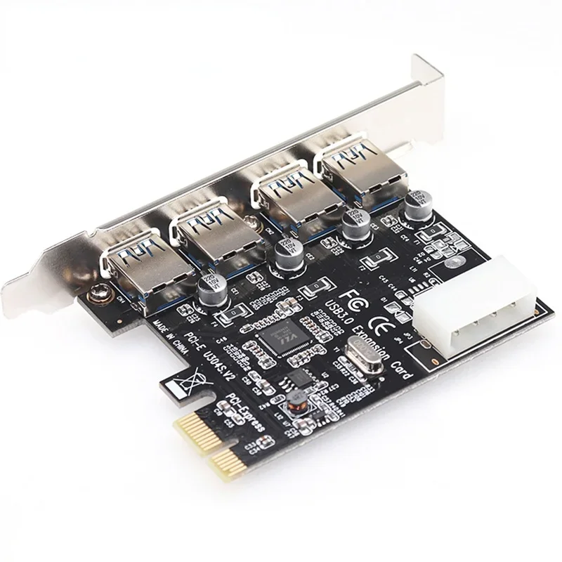 بطاقة توسعة PCI Express ، محول PCIe USB 3.0 Hub ، وحدة تحكم USB 3.0 ذات 4 منافذ ، PCIe Express 1x