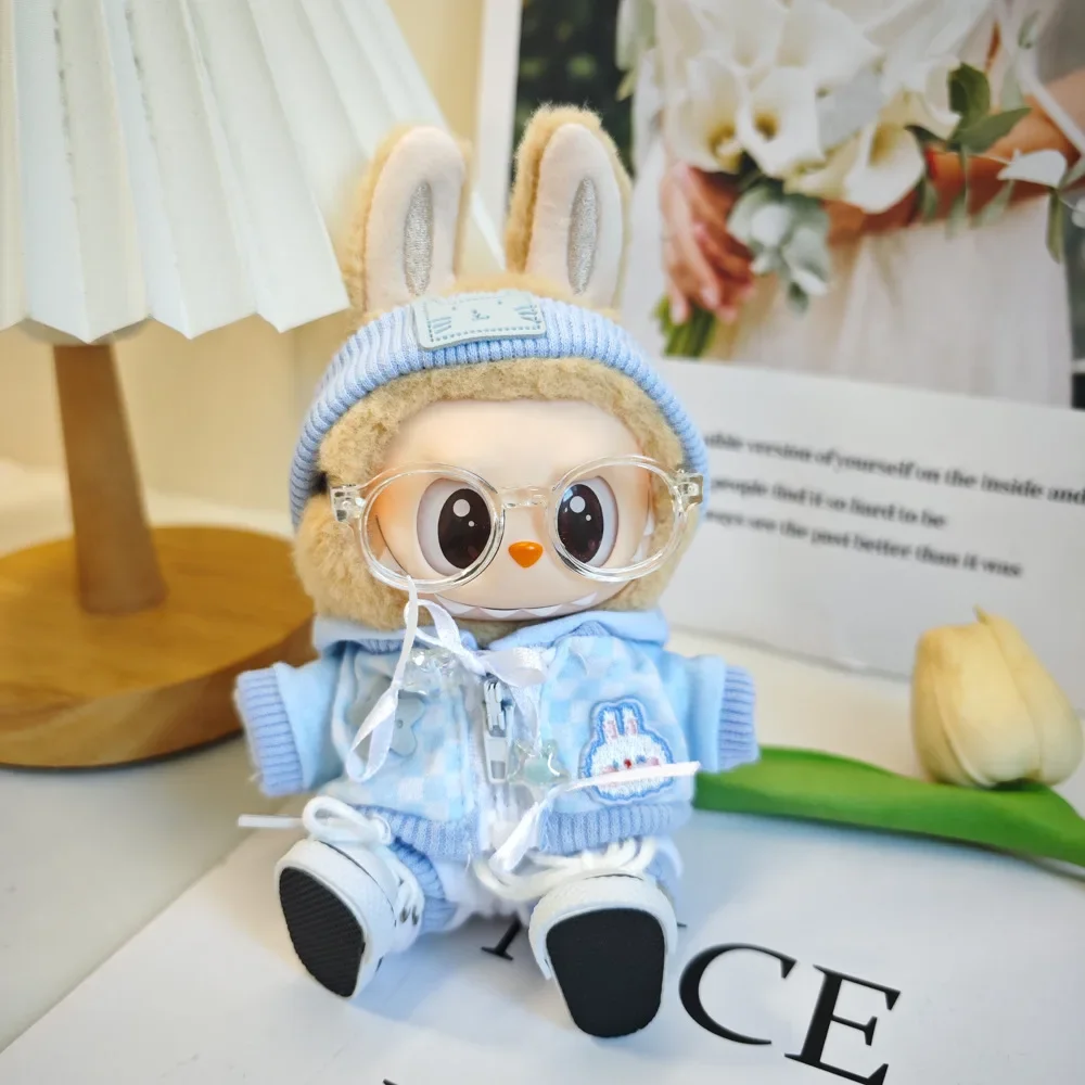 17cm Labubu Mini Doll Clothes Cute Labubu Outfit Accessories Personalised Sporty Zip-up Clothing