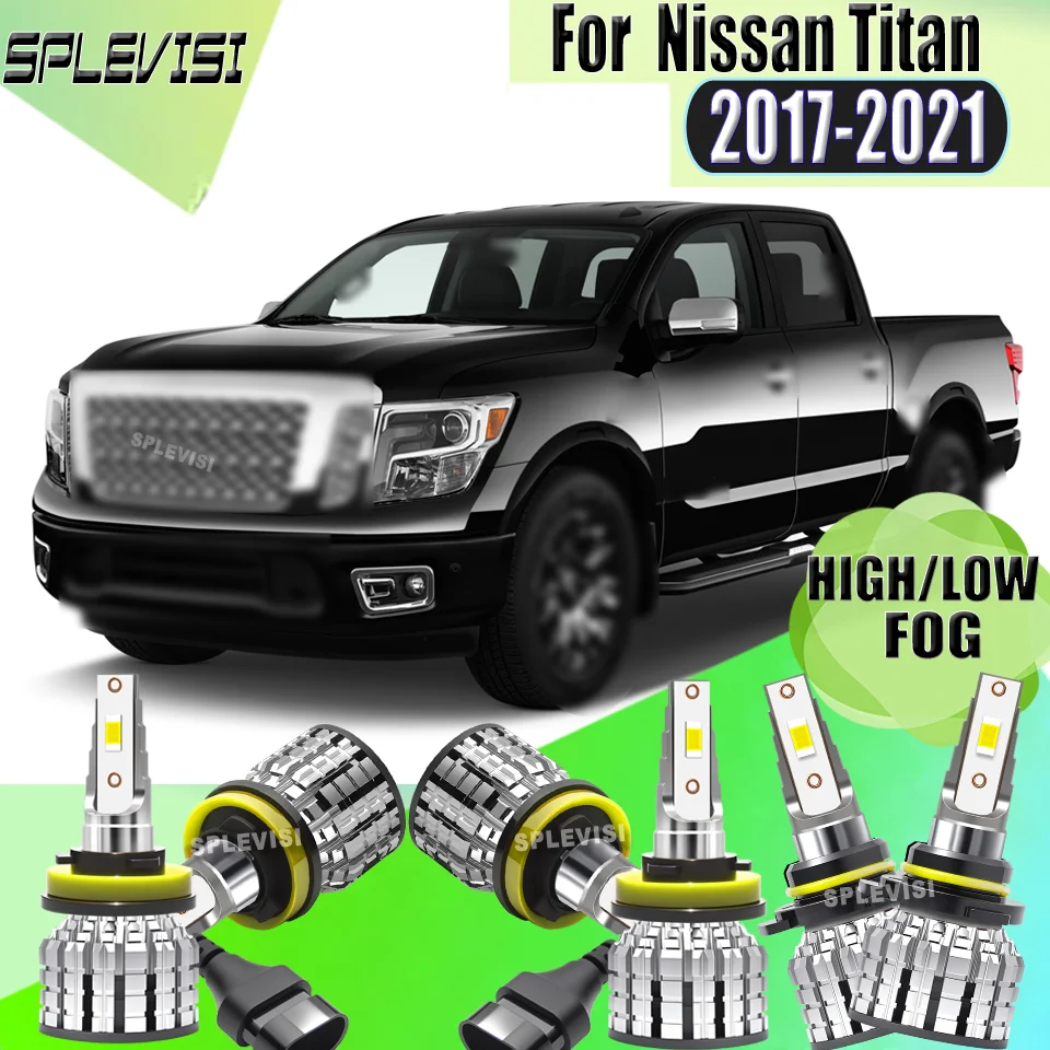 

High quality Car LED Headlight Foglight 9005 High H11 Low Beam H11 Fog Light Waterproof 6000K White For Nissan Titan 2017-2021